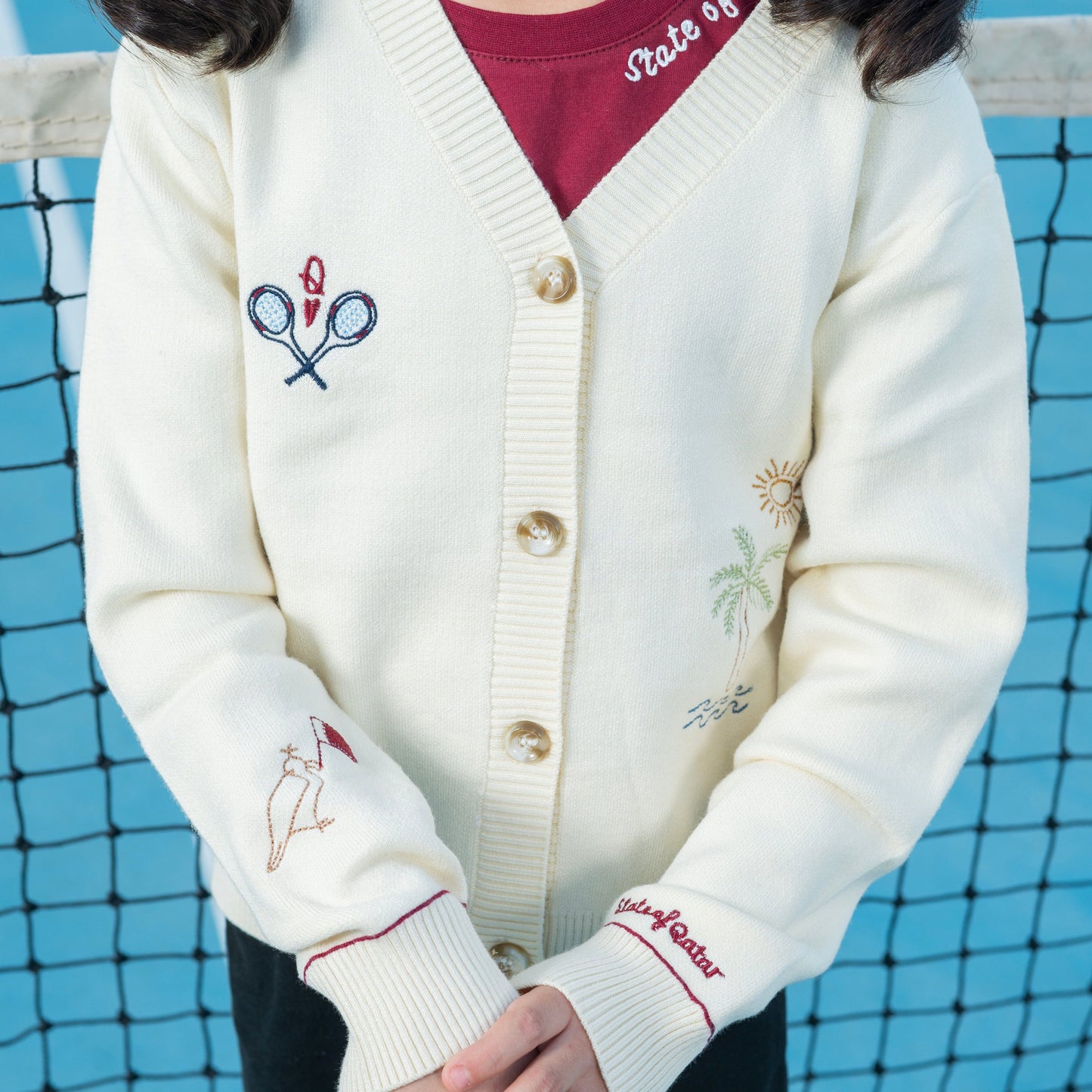 QND tennis collection- girls cardigan