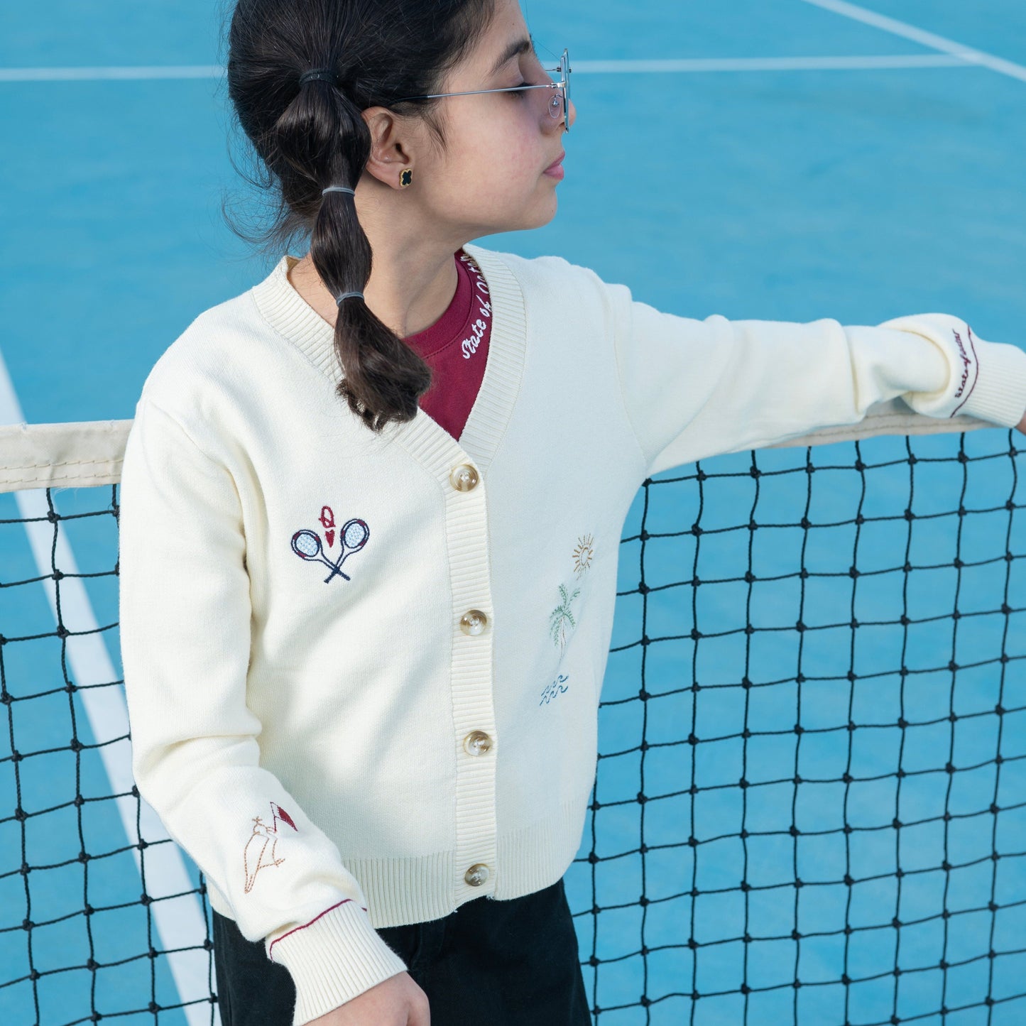 QND tennis collection- girls cardigan