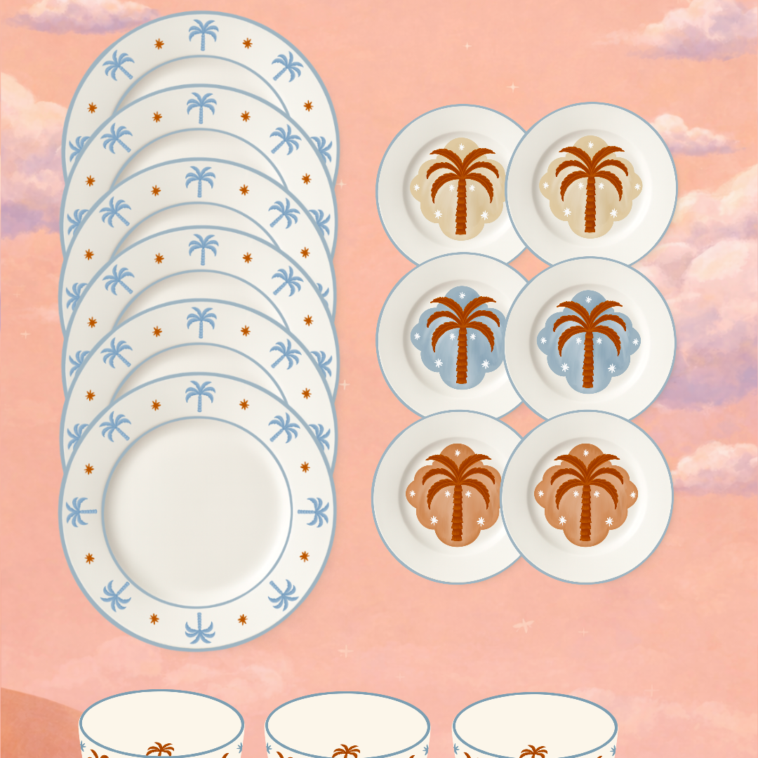 Plates Set - Sky Blue🩵🧡