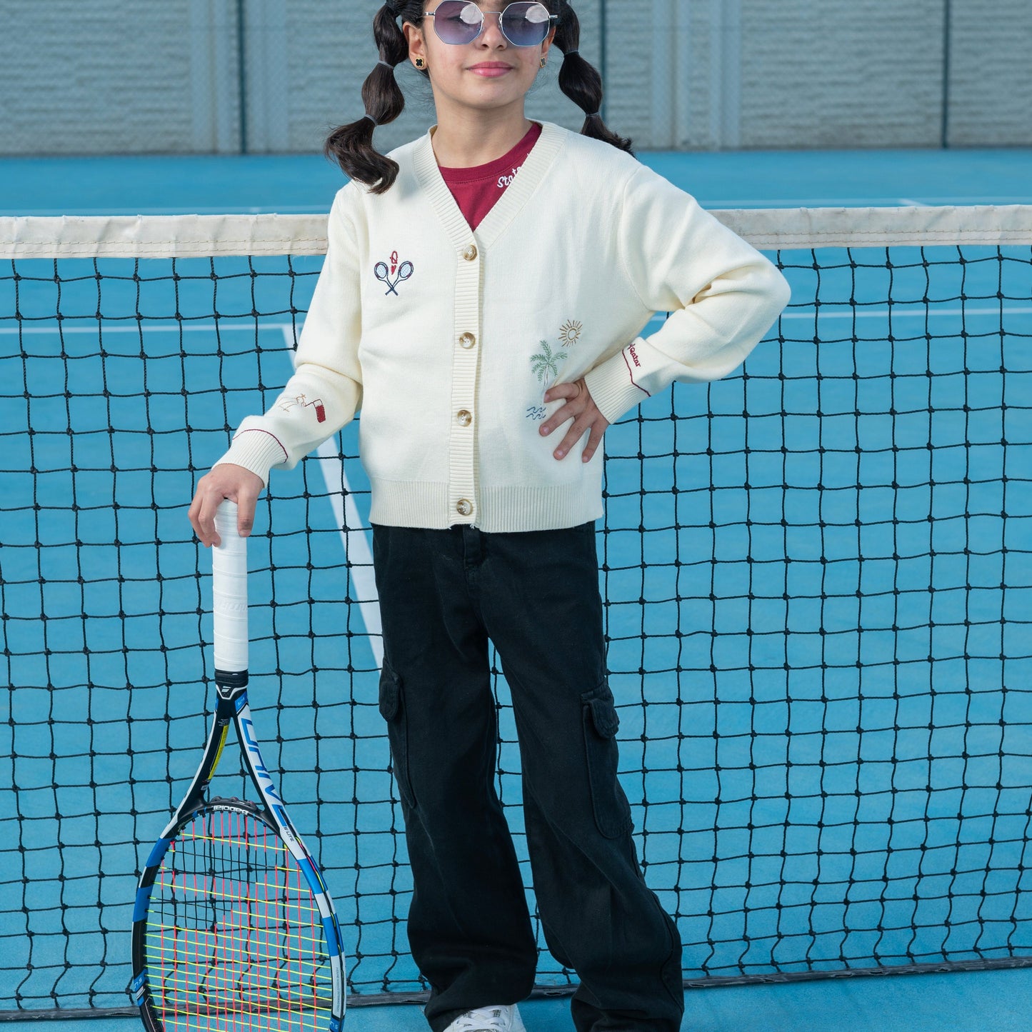 QND tennis collection- girls cardigan