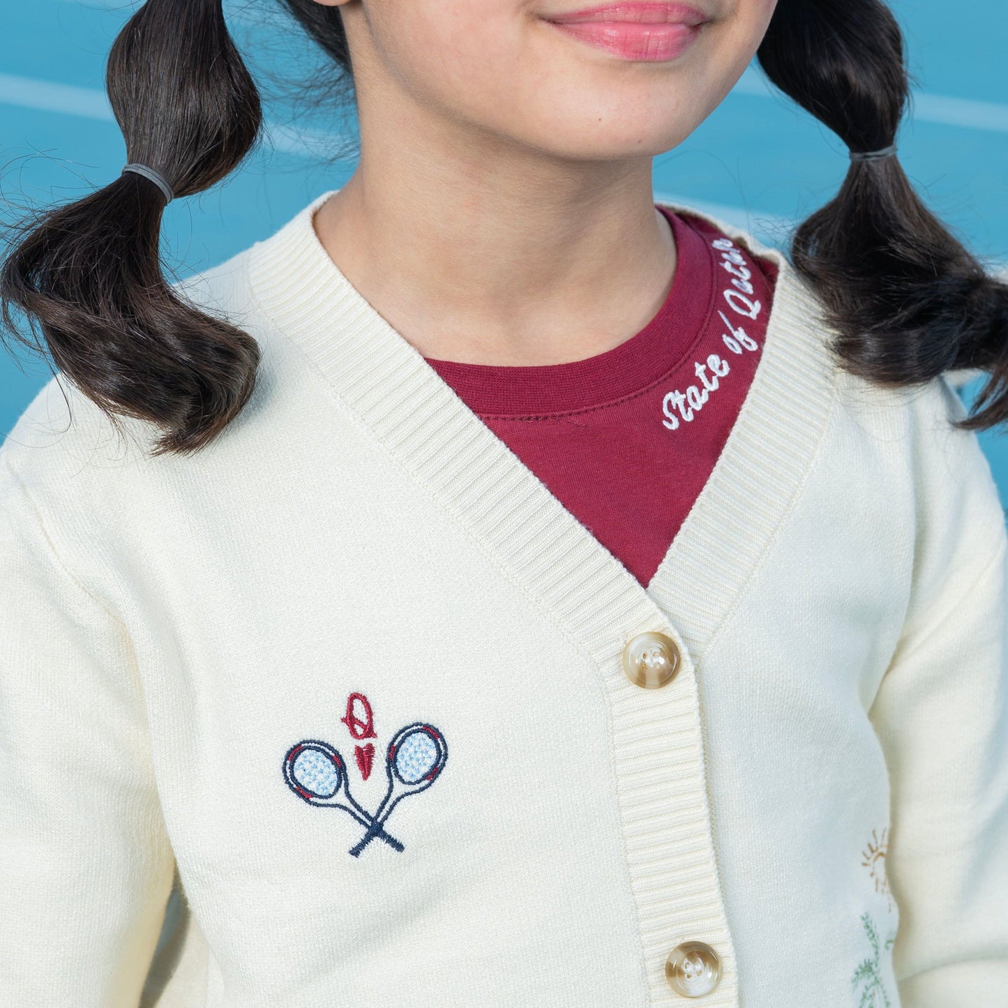 QND tennis collection- girls cardigan