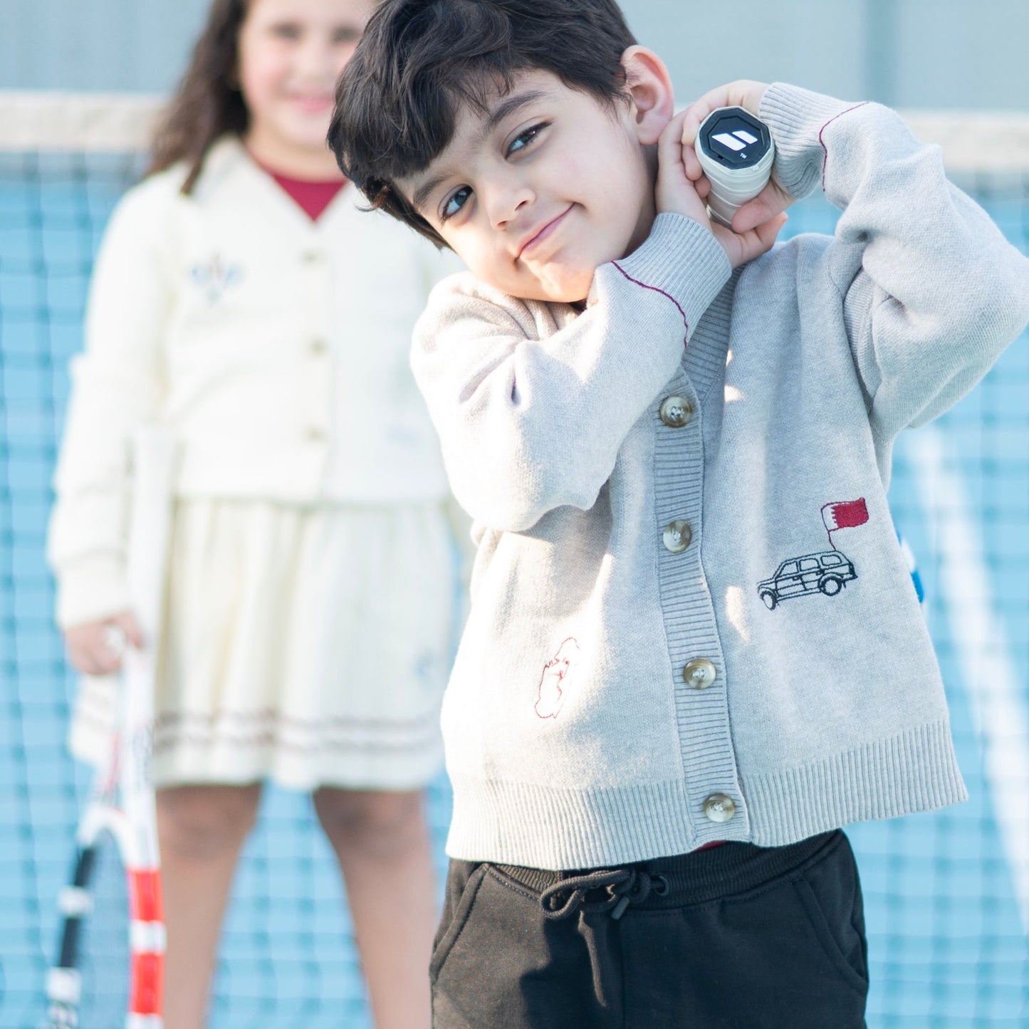 QND tennis collection- boys cardigan