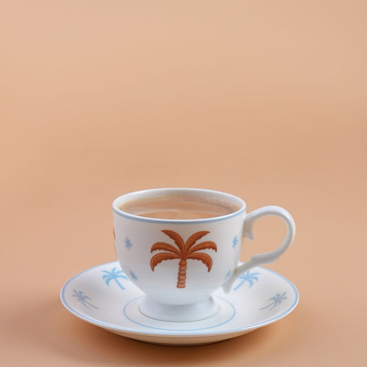 6 pcs English Tea Cup- Sky Blue🩵🧡