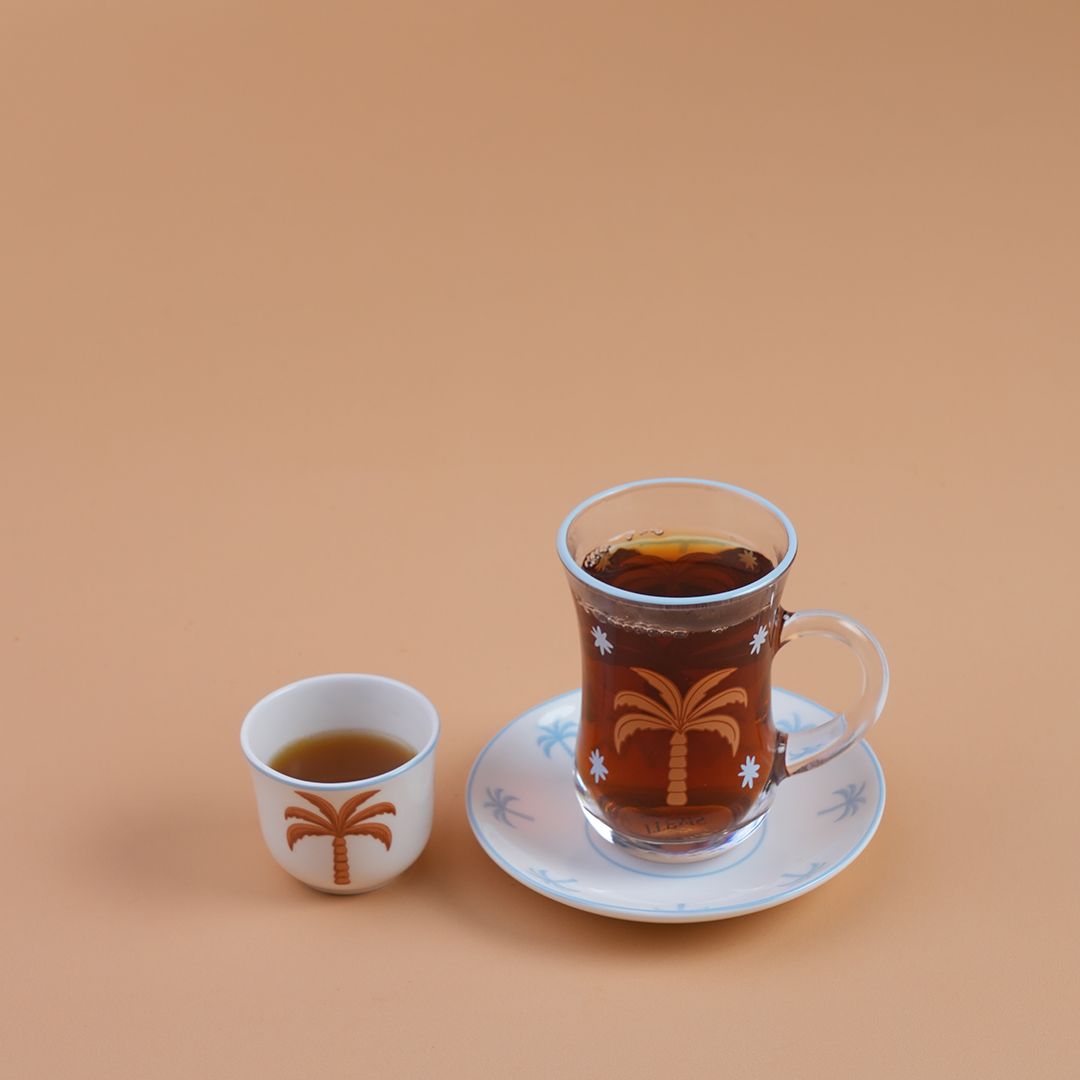 Arabic Tea & Coffee Set- Sky Blue🩵🧡