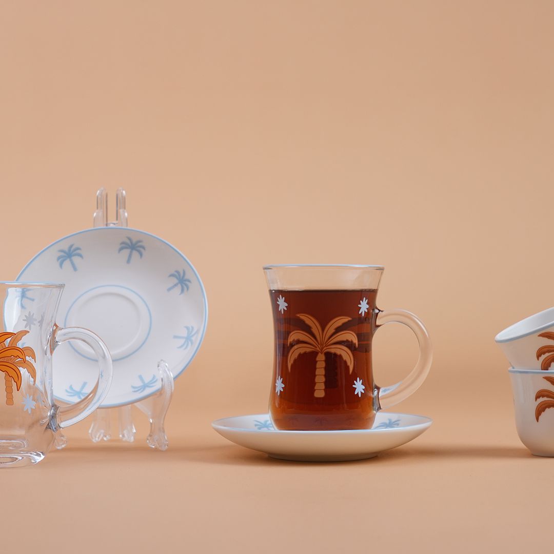 Arabic Tea & Coffee Set- Sky Blue🩵🧡