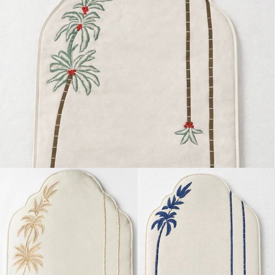 Luxury Palm Embroidery Prayer Mat