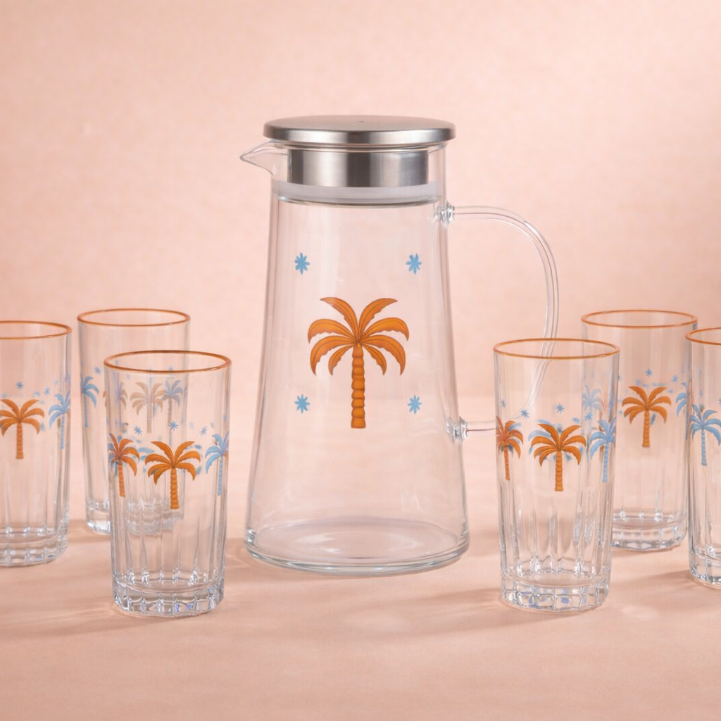 Jug & Glasses Set - Sky Blue🩵🧡 (PRE-ORDER)