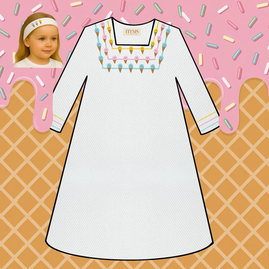 Ice cream 🍦-Denim White