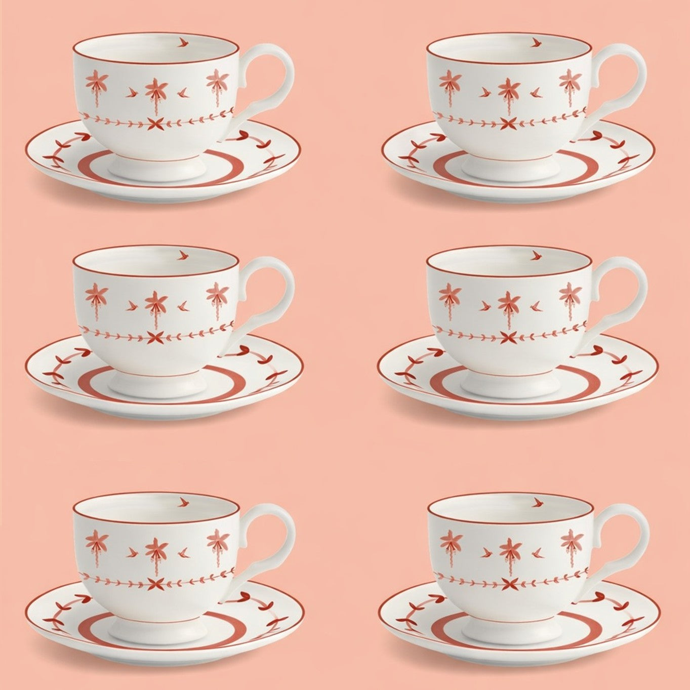 6 pcs English Tea Cups