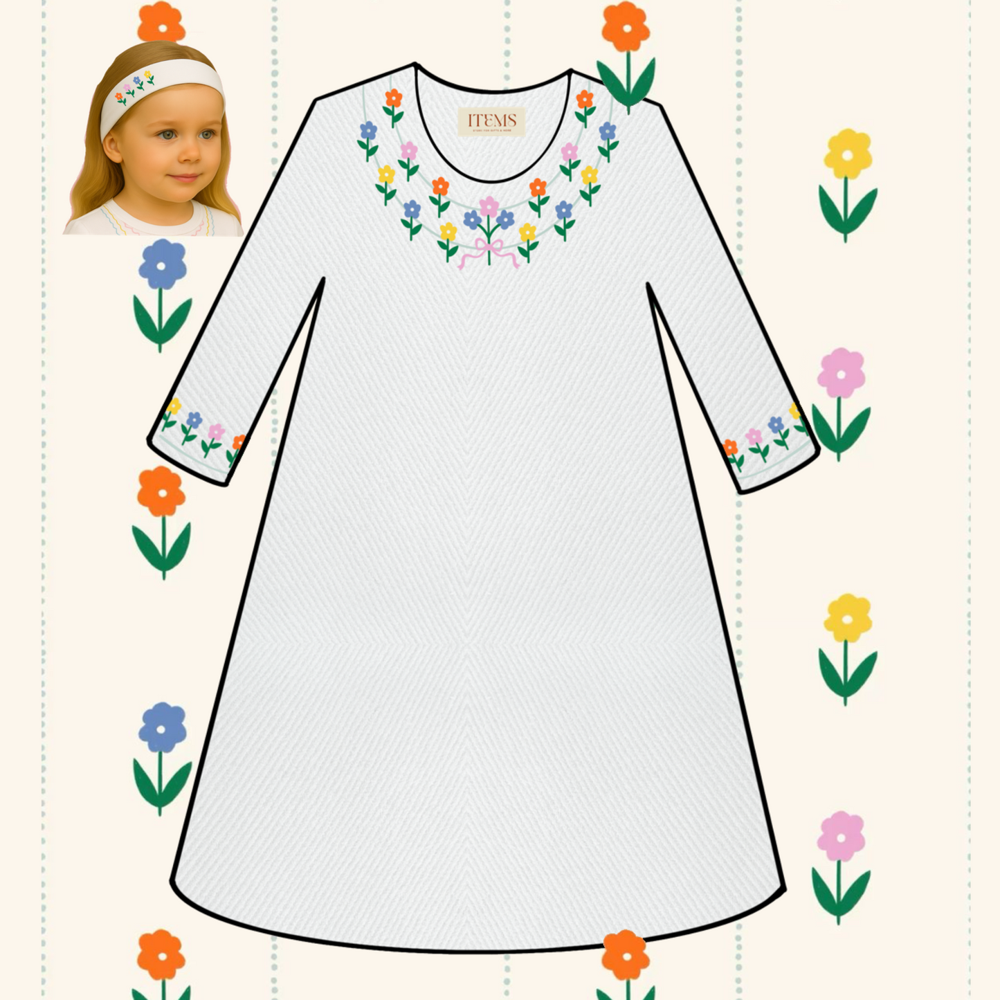 Floral 🌺-White Denim